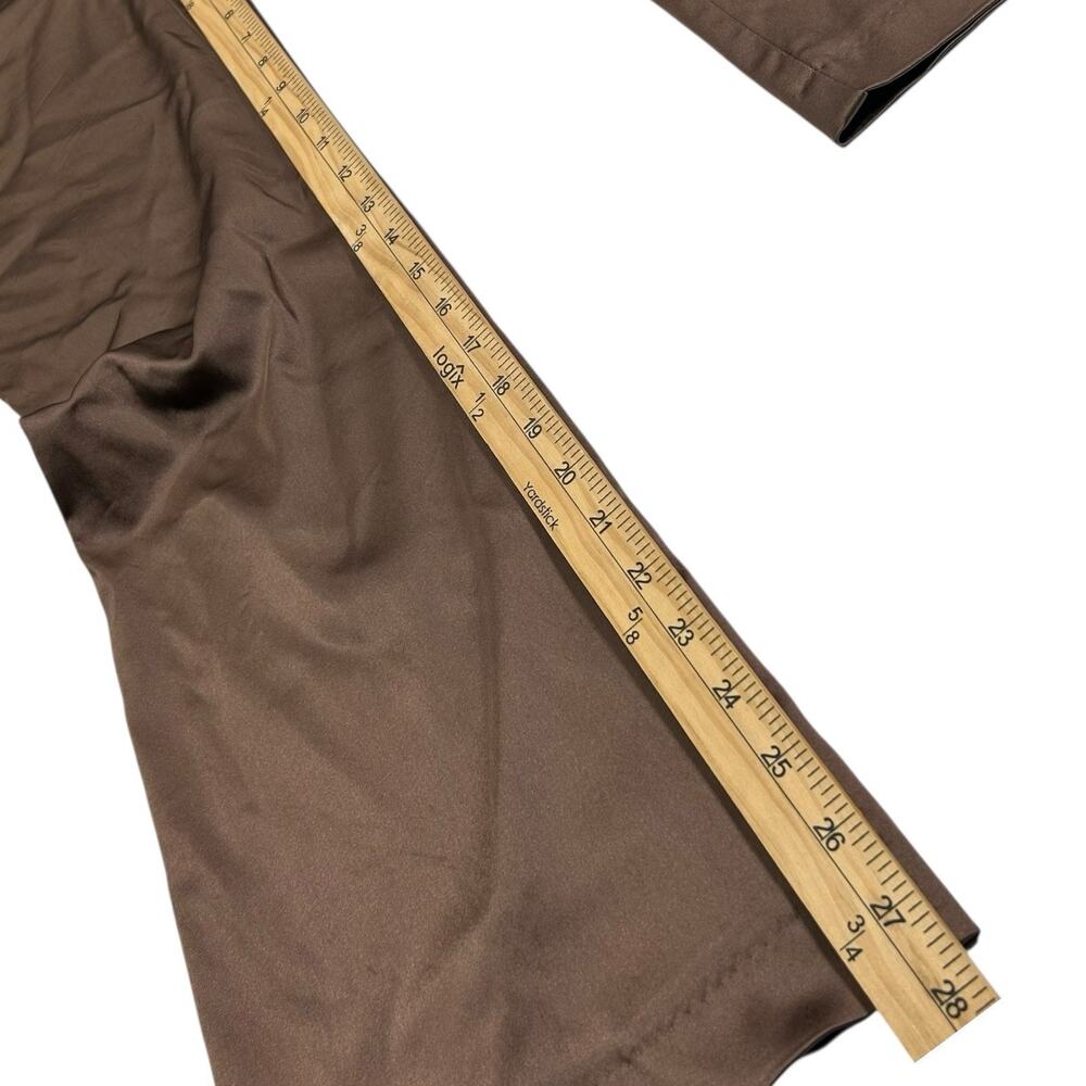 Vintage Cache Womens 6 Y2K Bronze Metallic Satin Brown Bootcut Pants Low Rise - Picture 13 of 14